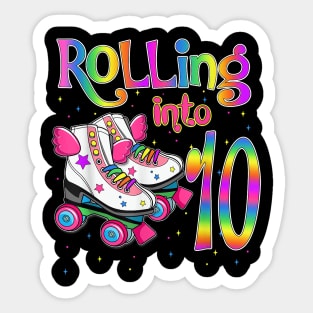 Rolling Into 10 years Lets Roll I'm Turning 10 Sticker